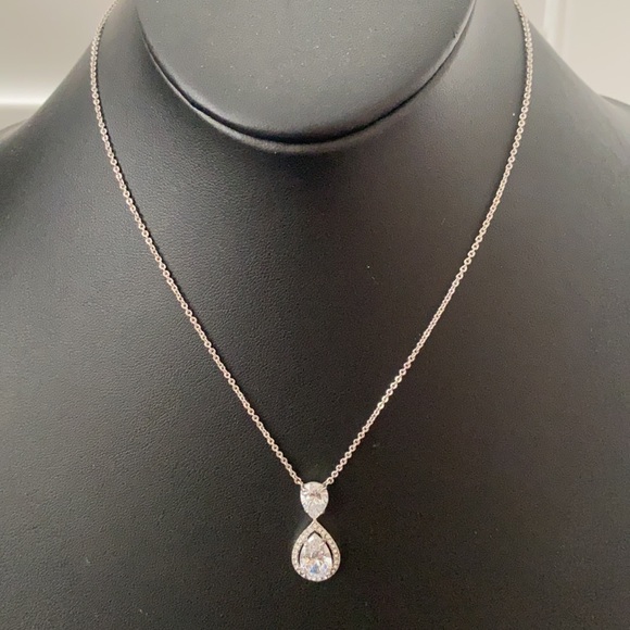 Sterling Silver Cubic Zirconia Halo Pendant NecklaceNORDSTROM